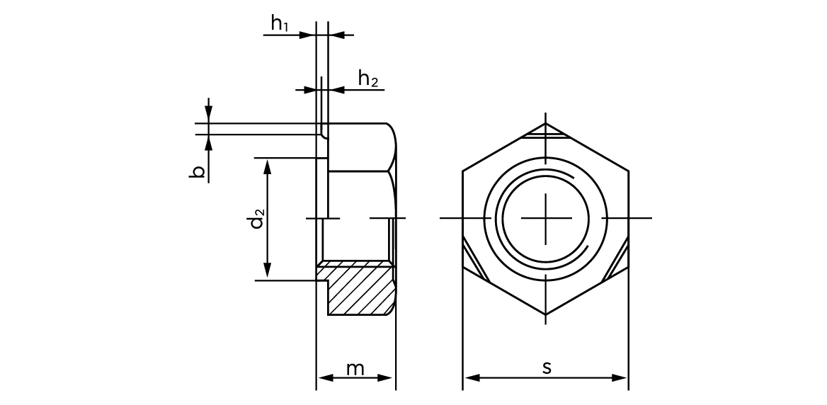 Teknisk tegning af DIN 929